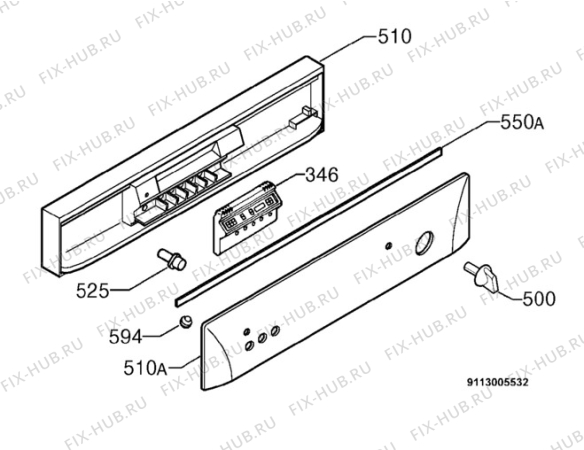 Взрыв-схема посудомоечной машины Zanussi ZDI6054SX - Схема узла Command panel 037